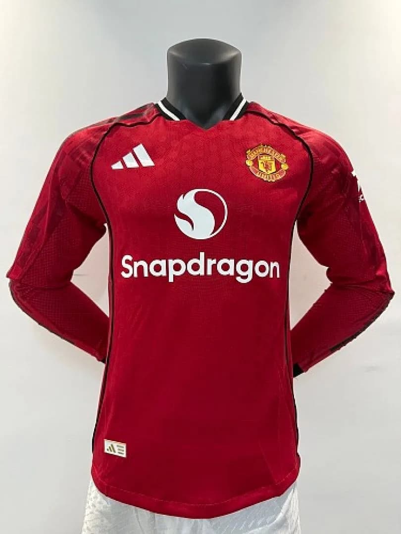 Manchester United 2025/26 Home Jersey, Long Sleeve, Player Version — 1