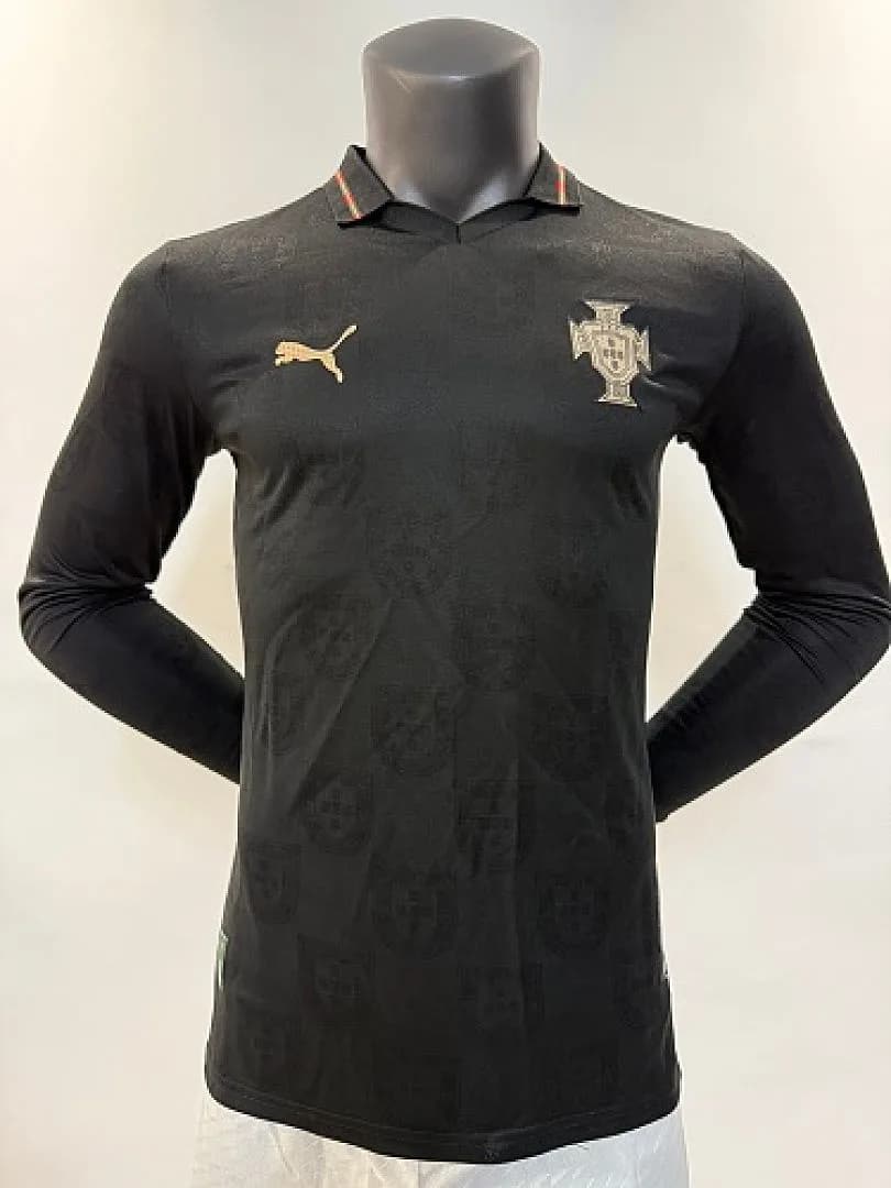 Portugal 2026/27 Black & Gold Jersey, Long Sleeve, Player Version — 1